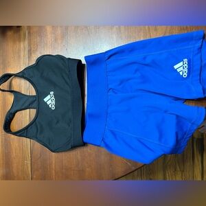 Women’s adidas  work out outfit 2xs shorts and small sports bra